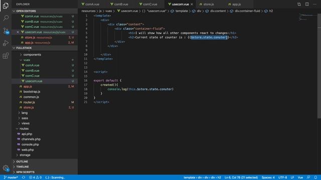 Install Vuex in Laravel | Vuex state and commit | Laravel Vue Full Stack Development | part 15