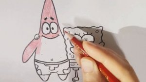 Как нарисовать Спанч Боба и Патрика | How to Draw Spongebob and Patrick |  | Kids' Cartoon Painting