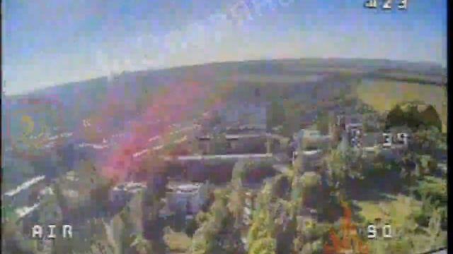Поражение FPV дроном вышки связи ВСУ в  Авдеевке/Strike at the AFU equipment in Avdeevka by FPV