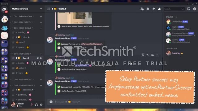 How to setup Partnership message by Luminous Nova Bot | Slash Commands | (Updated version)