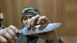 Нож с рукоятью из бересты