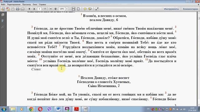Чтение Псалтыри в домашней молитве смотреть онлайн