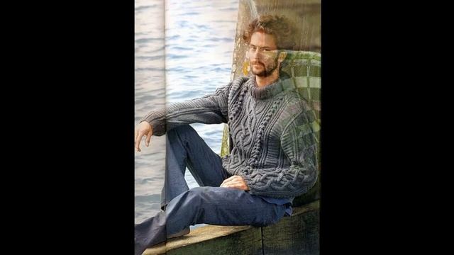 Мужской вязаный свитер спицами смотреть онлайн