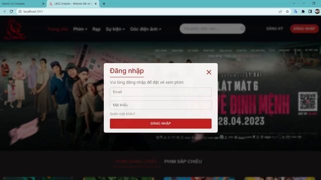 Demo Booking Movie rạp L&Q Cineplex | React JS , Spring Boot , MySQL