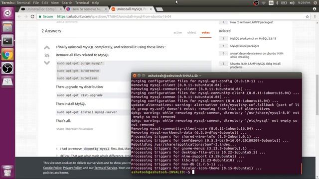 Uninstall Mysql Completely in Ubuntu 16.04 /18.04 [ Hindi ] || Install fresh mysql смотреть онлайн