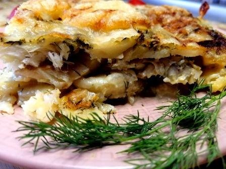 Рыбно - картофельная запеканка.