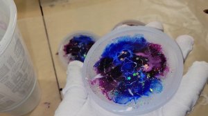 Galaxy petri dish resin coasters