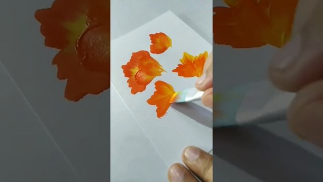 one stroke flower painting #shorts#shortvideo #youtubeshorts #ashortaday#painting #flowers#onestrok