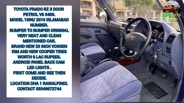 TOYOTA PRADO RZ 3 DOOR PETROL V6 3400 MODEL 1996 / 2016 ISLAMABAD NUMBER | CAR FOR SALE | Sha cars смотреть онлайн