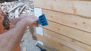 Участок с нуля. Начали конопатить дом.