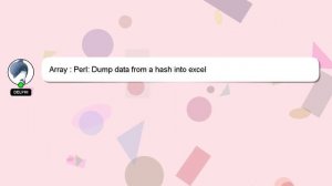 Array : Perl: Dump data from a hash into excel