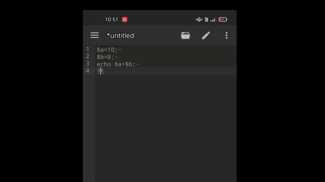 Additional two numbers in php#mobile run PHP #mobile #programming #phpscripts