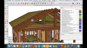 Стропильная система каркасного дома с баней 8х6 (обзор в Sketchup) #06