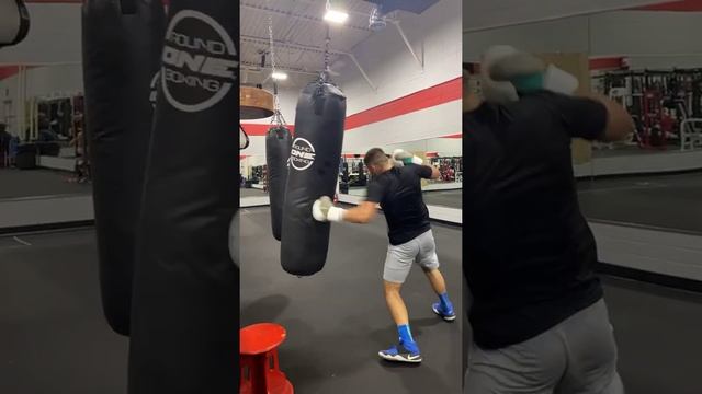 Destroying heavy bag with power