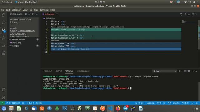 Tutorial Git - merge squash Part 2 смотреть онлайн