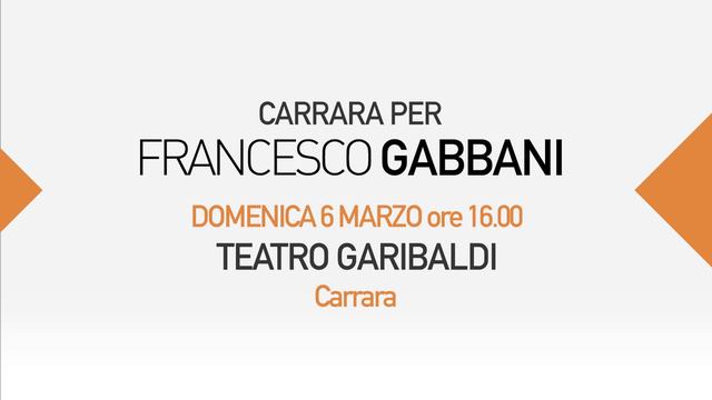 Carrara x Francesco Gabbani - Domenica 6 Marzo ore 16:00 Teatro Garibaldi
