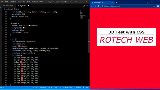 3D text css - css 3d text animation