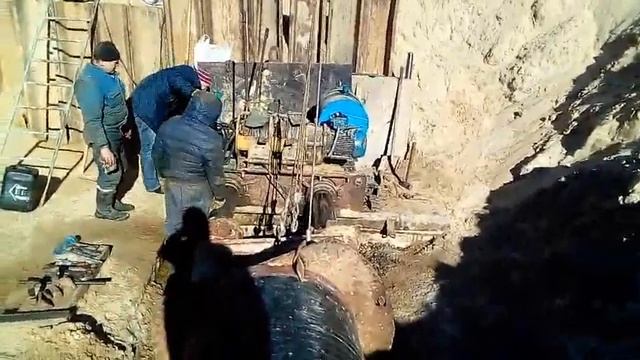 Продавливание стального футляра 1020 мм на 162 метра в Гродно смотреть онлайн