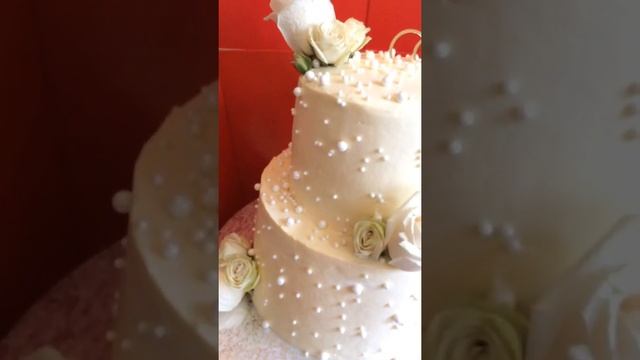 Шикарный Свадебный Торт ??. Свадебный торт с живыми цветами ?❤️. Красота ? . Двухъярусный торт?