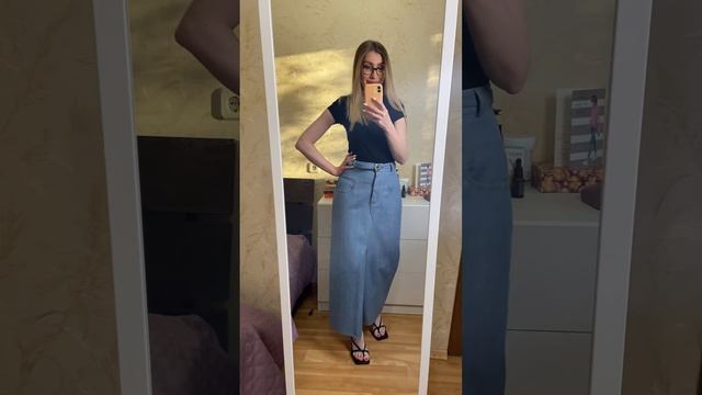 Трендовая джинсовая юбка макси 2023 смотреть онлайн