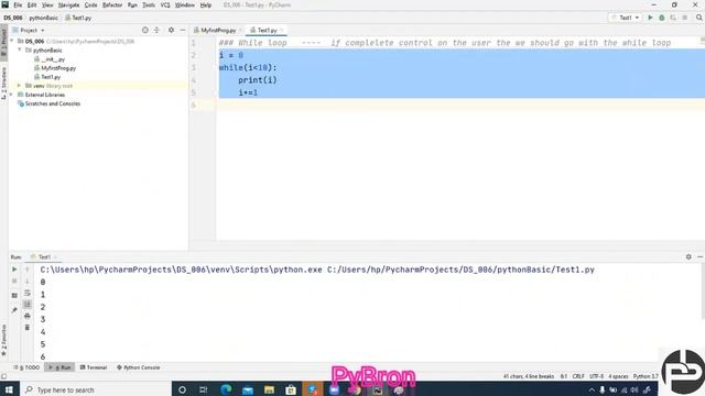 #pybron | Python Live Classes 5 | for loop, while loop In Python | Python Training | #5