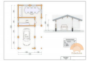 Гараж навес для автомобиля на дачу