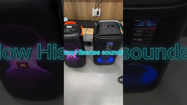 Side by side comparison of the JBL Party Box 110 and the Hisense Party Rocker One HP100.