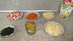 Салат с крабовыми палочками и морковью по-корейски!