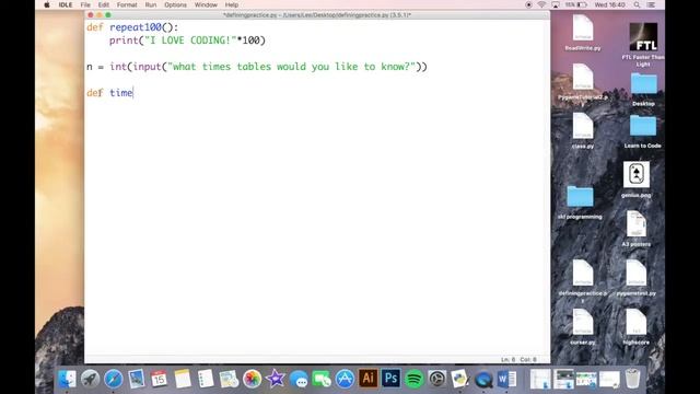 Advanced Python (GCSE Level) - Defining a function