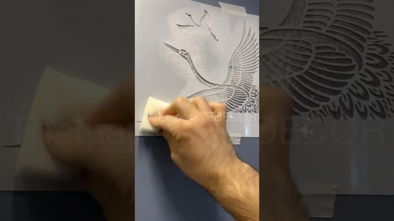 Трафарет для краски EDECOR “Журавли». Японский журавль - символ верности, удачи и любви на Востоке.
