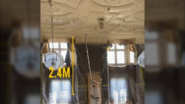 How to spray paint a 4m high ornate ceiling with a WAGNER SuperFinish 23 Plus airless paint sprayer смотреть онлайн