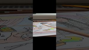 Кот  Басик разукрашивает расскраску Wednesday