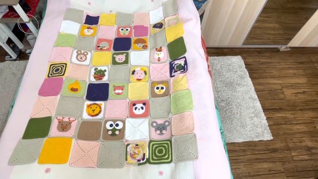 ❤️❤️❤️ 116 на 143 см / Плед КРЮЧКОМ для ДЕТЕЙ / Детский плед крючком