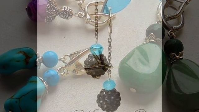 Украшения.Серьги.Натуральные камни.Мои работы.