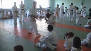 Киокушинкай каратэ.  Экзамен на 8 кю (синий пояс) Хегай Дмитрий. 21.04.2013