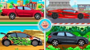 Машинки для детей - 4 машинки - Развивающие мультики - две серии