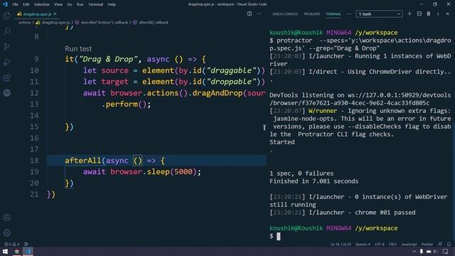 Drag and Drop | Actions | Protractor Tutorial | LetCode