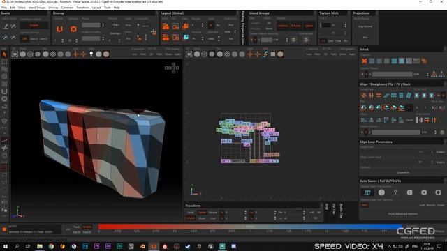 РАЗВЕРТКА (UNWRAP) УРАЛ-4320 В RIZOMUV ДЛЯ SUBSTANCE PAINTER