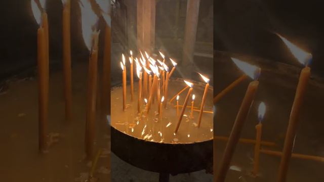 More candles lit for the babies in holy tomb church Jerusalem