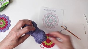 Салфетка Цветок крючком | Crochet Mandala Tutorial