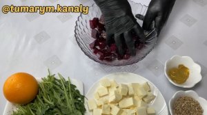 Салат со свеклой и апельсинами?| Вкусный и полезный салат ? | Свекла, Сыр, Руккола и Апельсин ?