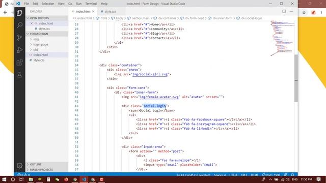 Responsive Login Page and Navbar Design using HTML, CSS