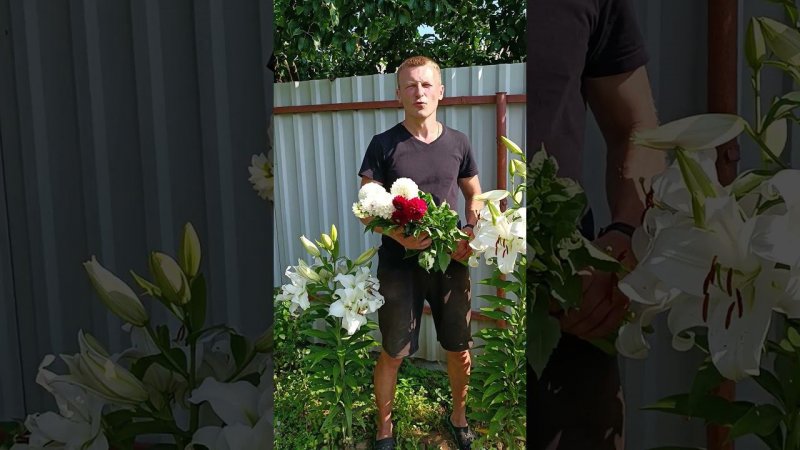 Цветы для девушек по поводу и без, по возможности..! Лилии, розы, георгины с дачи...