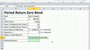 Excel Finance Class 92: Period (Holding) Returns For Zero Bond