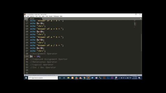 2nd Tutorial PhP Arethematic,Assignment,Compound Assignment,Relational & Logical Operator 13 08 202