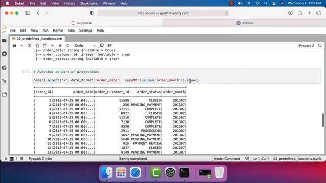 Apache Spark Python - Processing Column Data - Overview of Predefined Functions in Spark