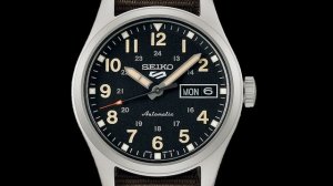 New 36mm Seiko 5 Sports Automatic Mid Size Field Watches SRPJ81, SRPJ83, SRPJ85, SRPJ87, and SRPJ89