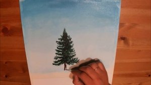 Акриловая Живопись | Acrylic Painting | Рисунок Ель В Поле | ART