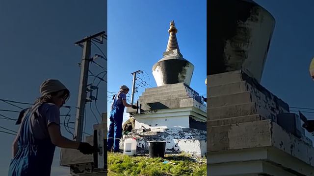 Начался ремонт 2-ой северной буддистской ступы на съезде в Апатиты. Готовьте подношения | Buddhism