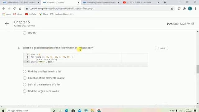 Coursera: Programming for Everybody (Getting Started with Python) Week- 7 Quiz Answers